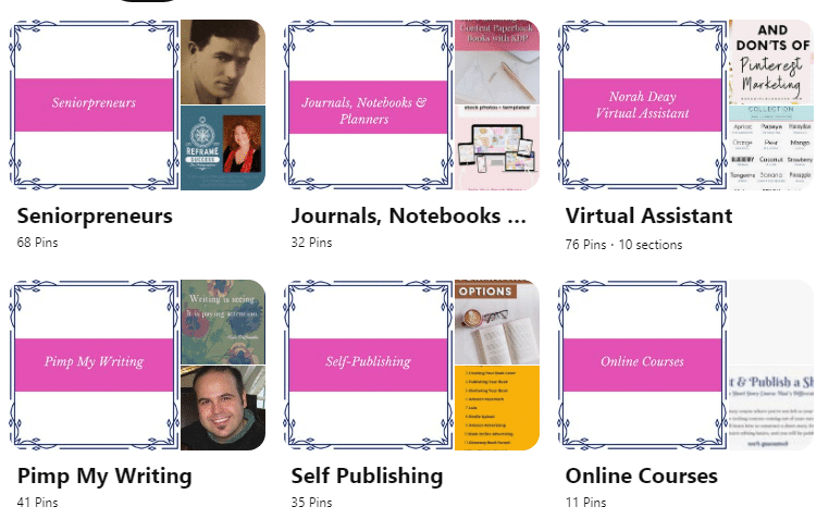 A Pinterest business page